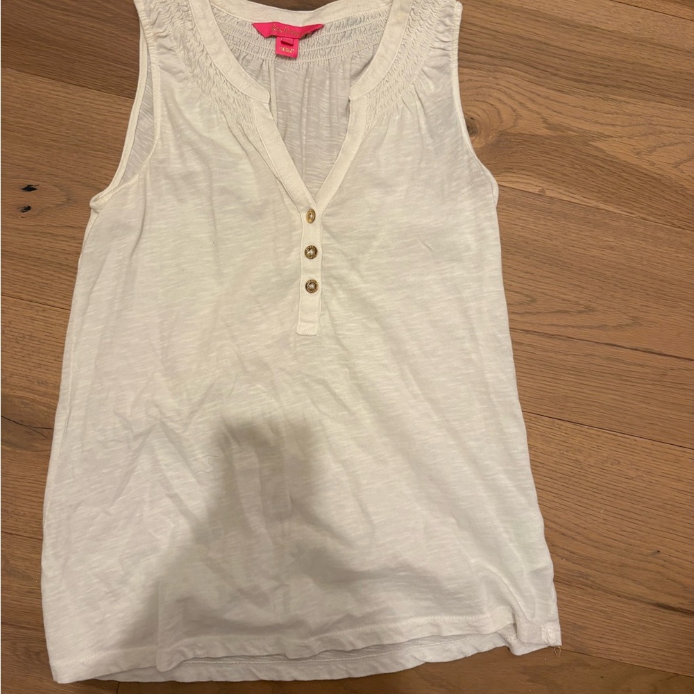 Lilly Pulitzer White Sleeveless Tank Top
